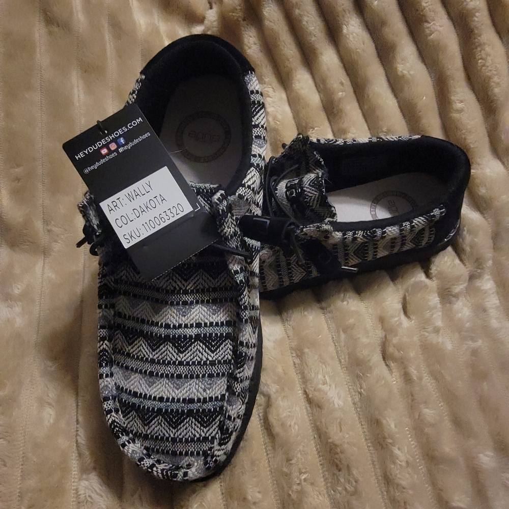 Hey Dude Dakota Black and White Men's Loafers